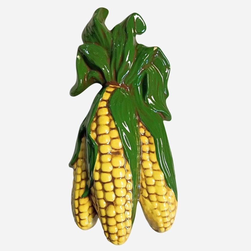 Yellow & green corn cob ceramic wall decor